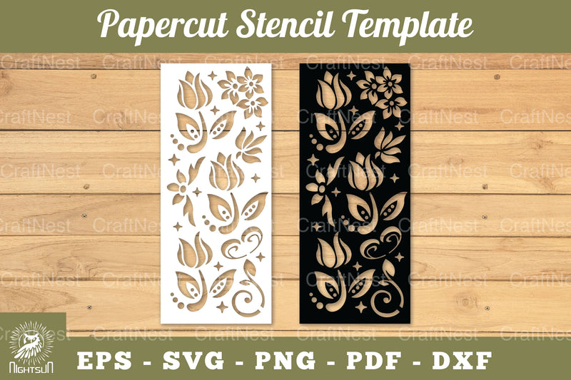Floral Paper Cut Stencil Template Clipart Bundle - CraftNest - Digital Crafting and Art