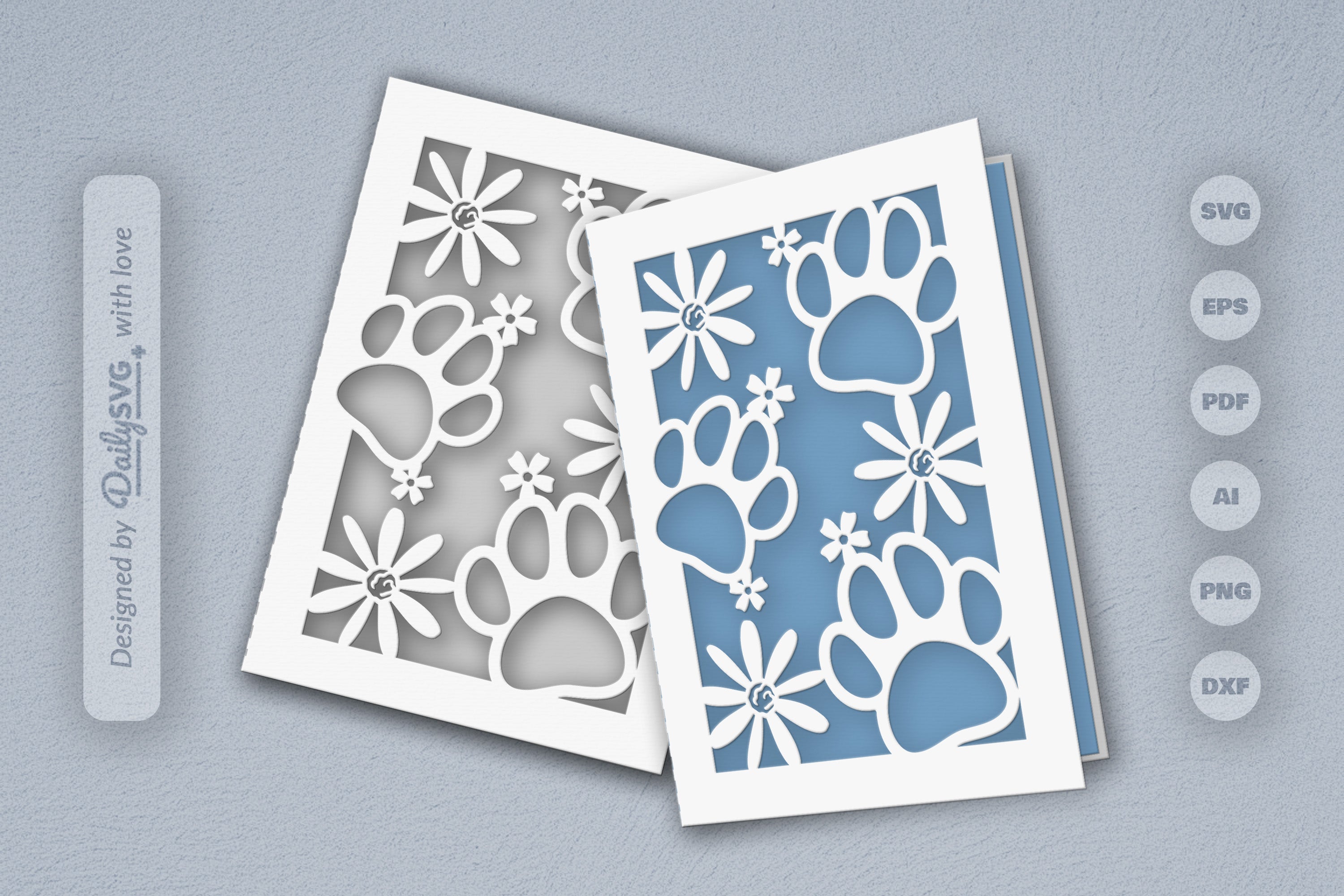 Floral Paw Print SVG Bundle 1