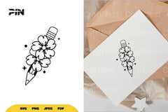 Floral Pencil SVG Bundle - CraftNest - Digital Crafting and Art