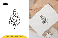 Floral Pencil SVG Bundle - CraftNest - Digital Crafting and Art