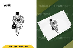 Floral Pencil SVG Bundle - CraftNest - Digital Crafting and Art