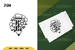 Floral Pencil SVG Bundle - CraftNest - Digital Crafting and Art