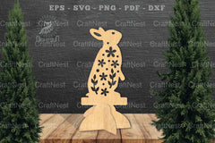 Floral Rabbit Laser Cut Home Decor SVG Bundle - CraftNest - Digital Crafting and Art