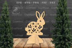 Floral Rabbit Laser Cut Home Decor Clipart Bundle - CraftNest - Digital Crafting and Art