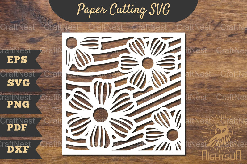 Floral Rectangle Frame Papercut SVG Bundle - CraftNest - Digital Crafting and Art