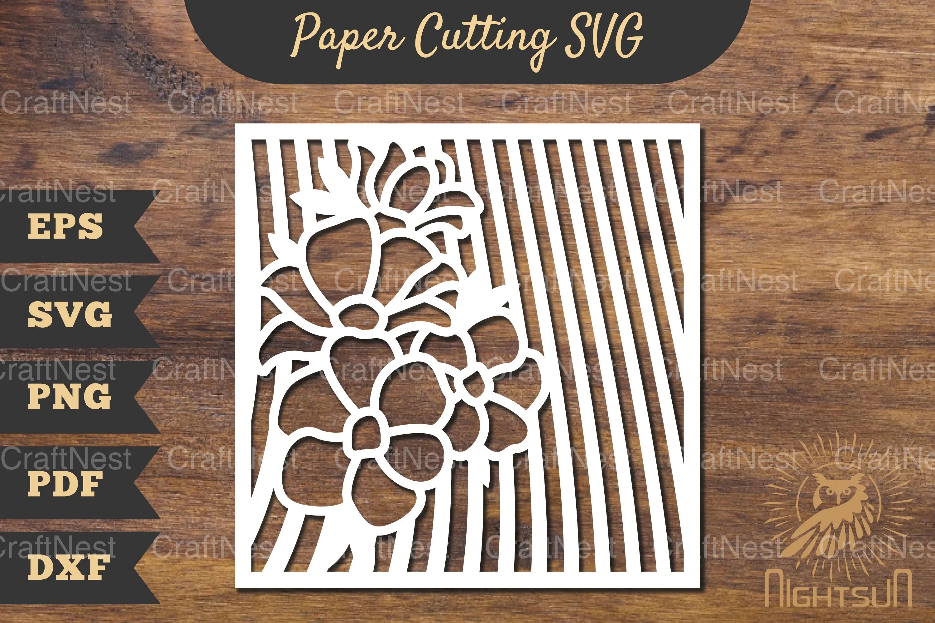 Floral Rectangle Frame Papercut SVG Bundle