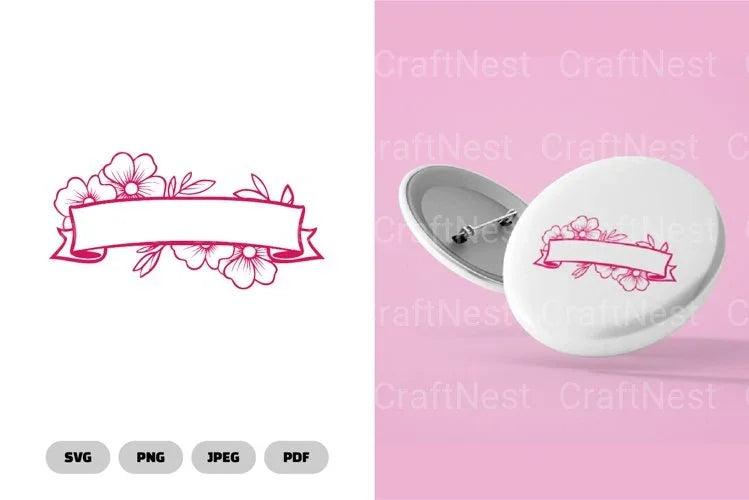 Floral Ribbon Border SVG Bundle - CraftNest - Digital Crafting and Art