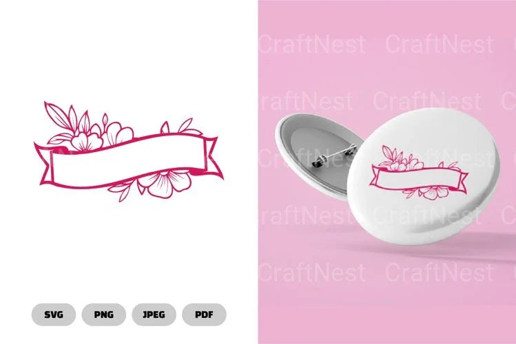 Floral Ribbon Border SVG Bundle - CraftNest - Digital Crafting and Art