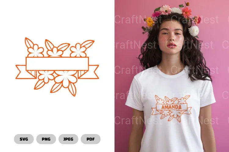 Floral Ribbon Border SVG Bundle - CraftNest - Digital Crafting and Art
