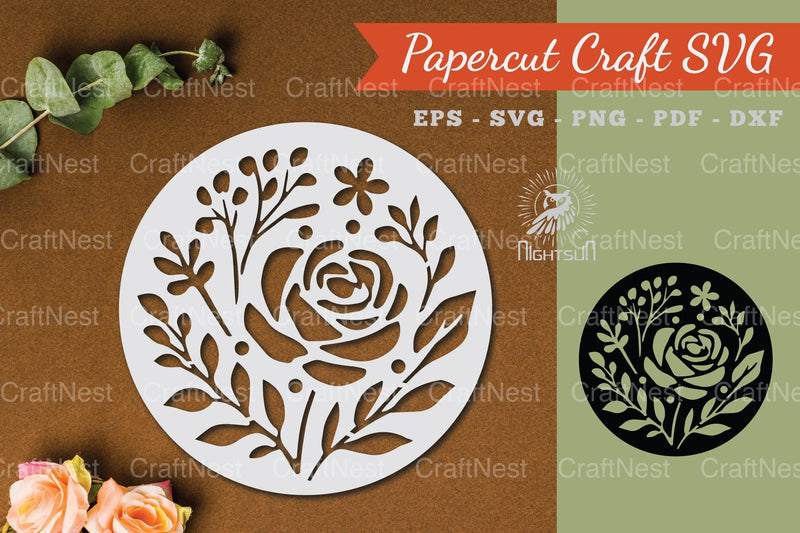 Floral Round Paper Cut SVG Bundle - CraftNest - Digital Crafting and Art