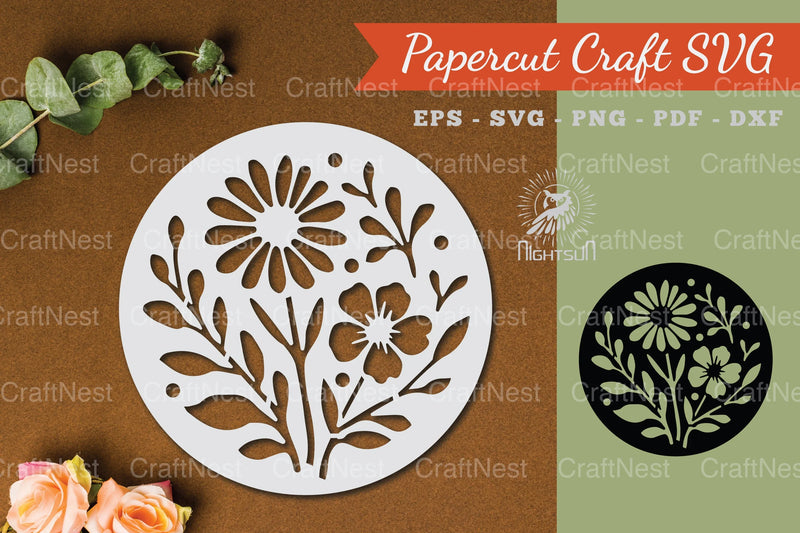 Floral Round Paper Cut Clipart Bundle - CraftNest - Digital Crafting and Art