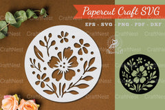 Floral Round Paper Cut SVG Bundle - CraftNest - Digital Crafting and Art