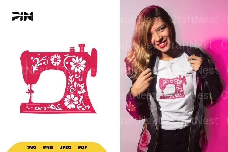 Floral Sewing Machine SVG Bundle - CraftNest - Digital Crafting and Art