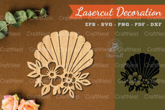 Floral Shell Lasercut Decoration Clipart Bundle - CraftNest - Digital Crafting and Art