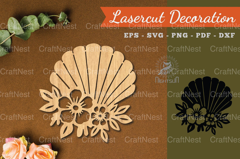 Floral Shell Lasercut Decoration Clipart Bundle - CraftNest - Digital Crafting and Art
