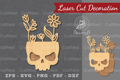 Floral Skull Laser Cut Decoration Clipart Bundle - CraftNest - Digital Crafting and Art