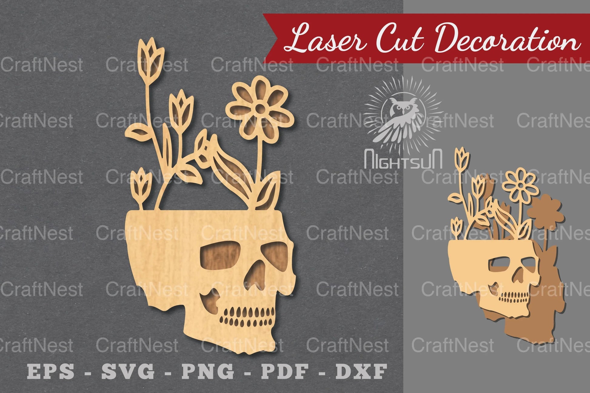Floral Skull Laser Cut Decoration Clipart Bundle - CraftNest - Digital Crafting and Art