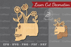 Floral Skull Laser Cut Decoration Clipart Bundle - CraftNest - Digital Crafting and Art