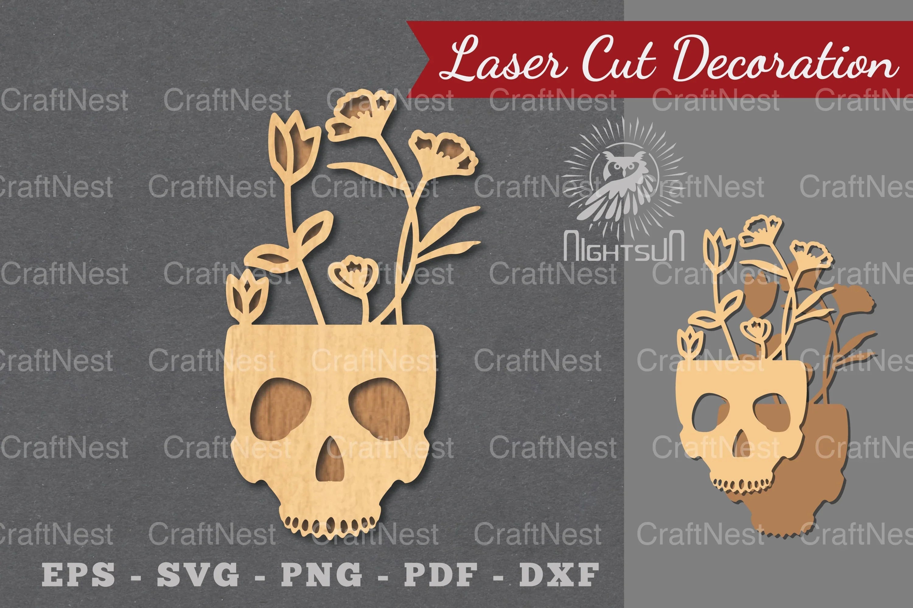Floral Skull Laser Cut Decoration Clipart Bundle - CraftNest - Digital Crafting and Art