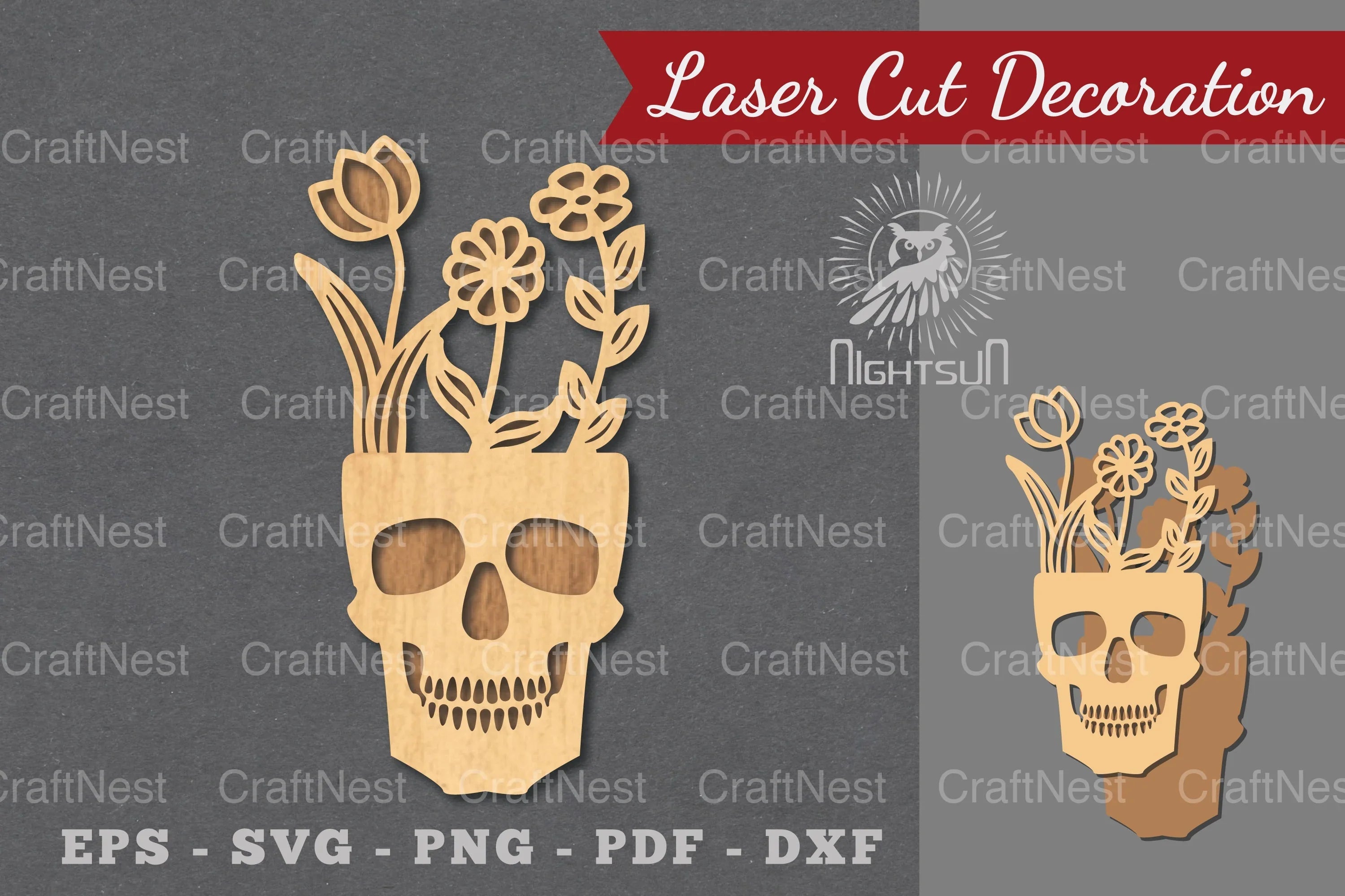 Floral Skull Laser Cut Decoration Clipart Bundle - CraftNest - Digital Crafting and Art