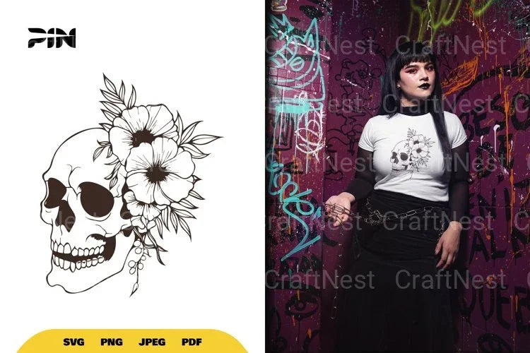 Floral Skull SVG Bundle - CraftNest - Digital Crafting and Art