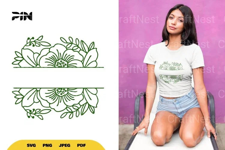 Floral Split Border SVG Bundle - CraftNest - Digital Crafting and Art
