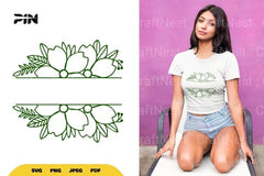 Floral Split Border SVG Bundle - CraftNest - Digital Crafting and Art