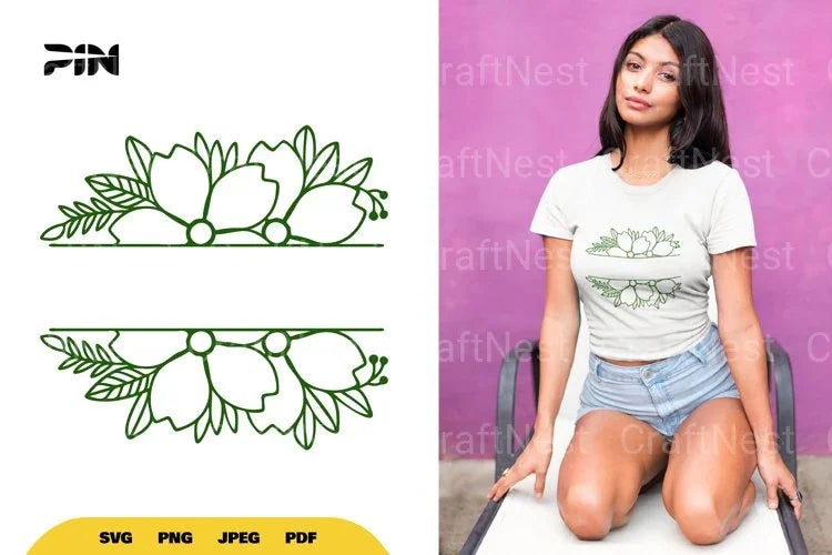 Floral Split Border SVG Bundle - CraftNest - Digital Crafting and Art