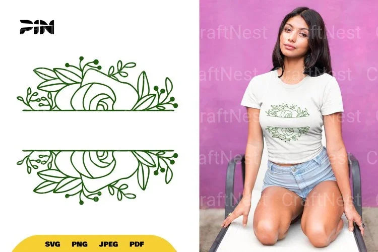 Floral Split Border SVG Bundle - CraftNest - Digital Crafting and Art