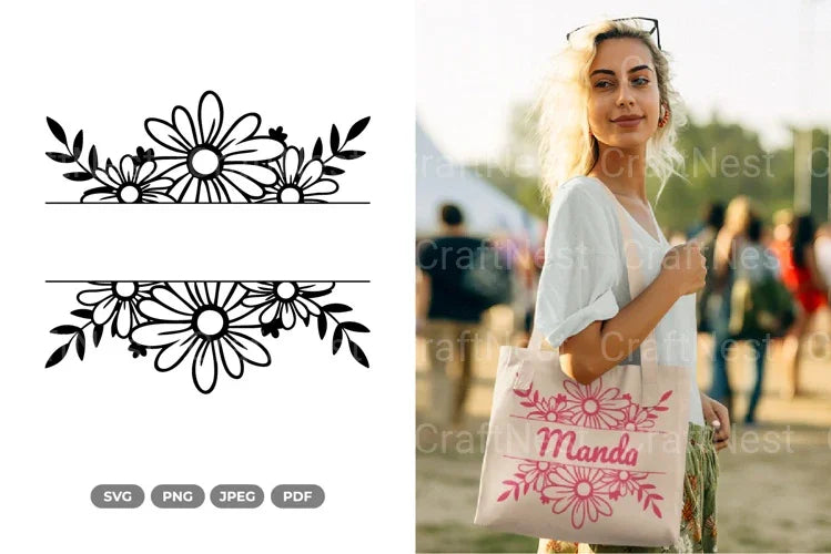 Floral Split Border SVG Bundle - CraftNest - Digital Crafting and Art