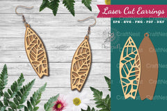 Floral Surfboard Laser Cut Earrings Design Bundle - CraftNest - Digital Crafting and Art