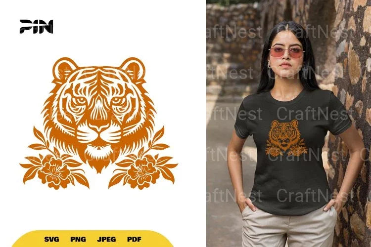 Floral Tiger Nature SVG Bundle - CraftNest - Digital Crafting and Art