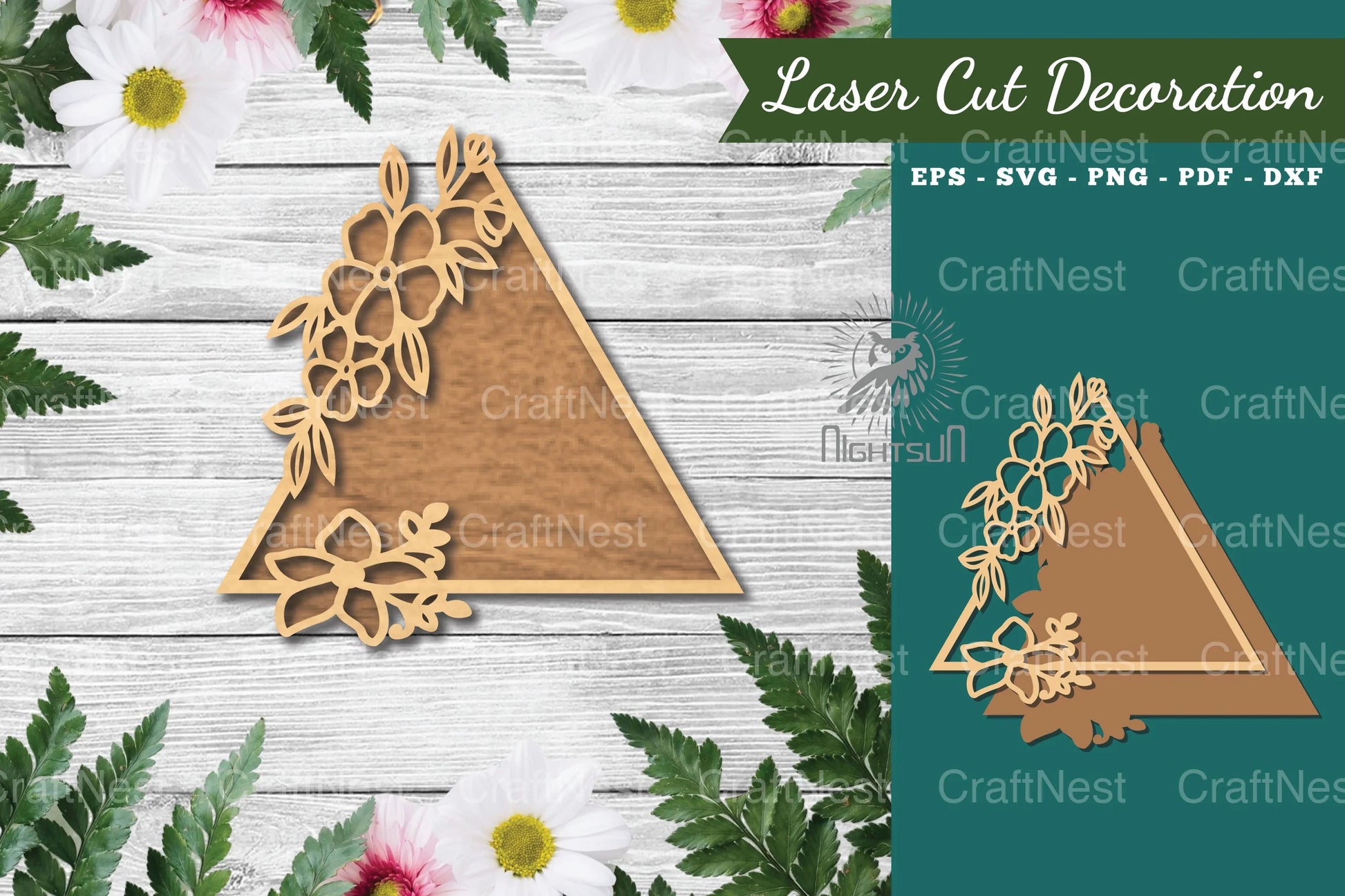 Floral Triangle Laser Cut Sign Clipart Bundle - CraftNest - Digital Crafting and Art