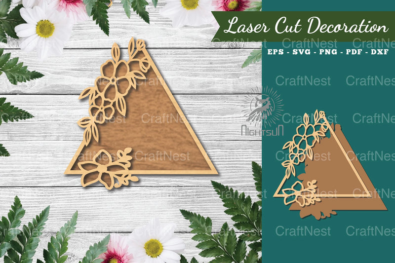 Floral Triangle Laser Cut Sign Clipart Bundle - CraftNest - Digital Crafting and Art
