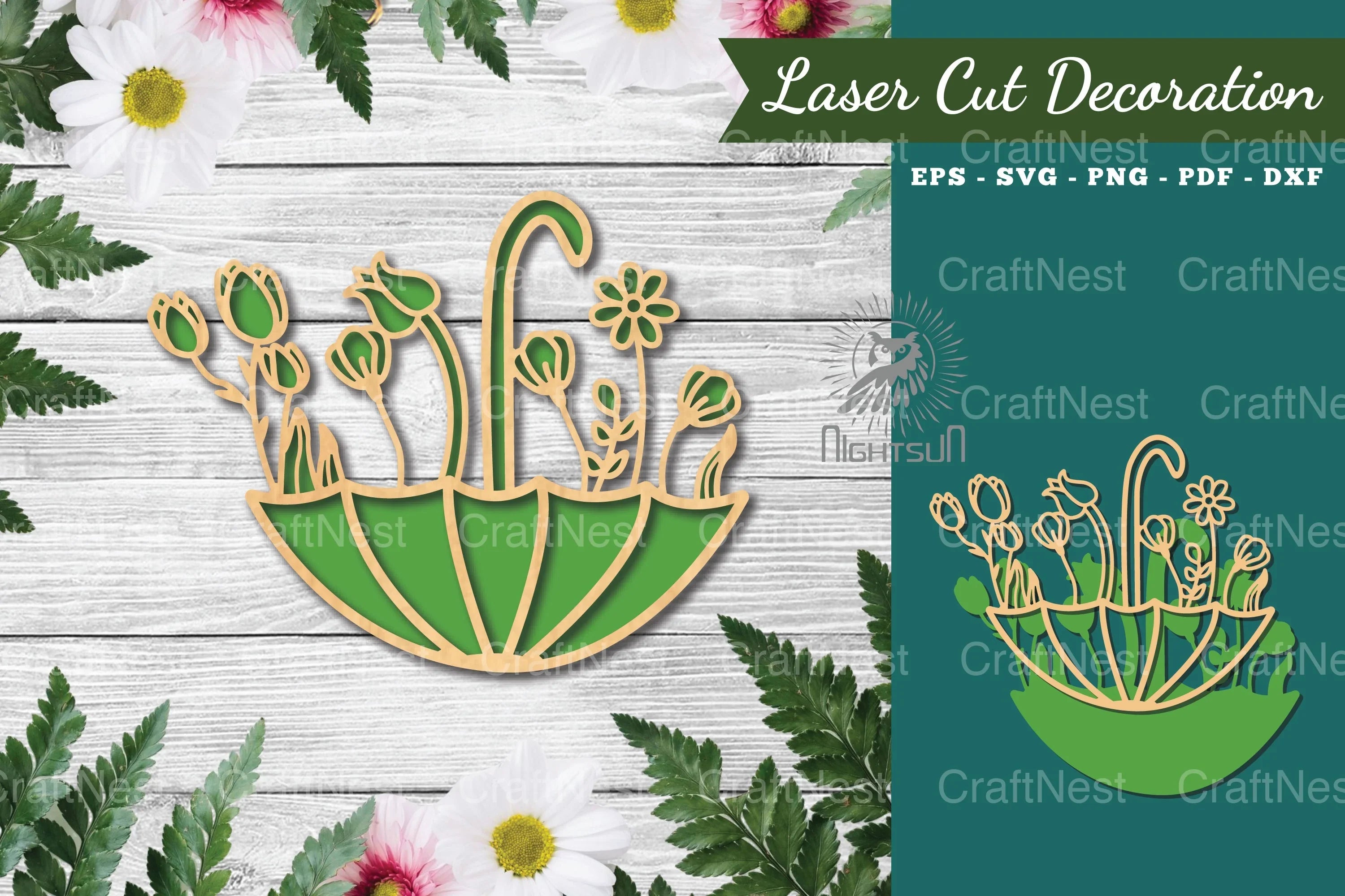 Floral Umbrella Laser Cut Decoration Clipart Bundle - CraftNest - Digital Crafting and Art