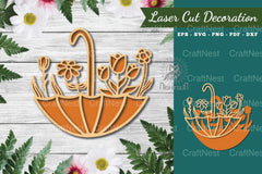 Floral Umbrella Laser Cut Decoration Clipart Bundle - CraftNest - Digital Crafting and Art