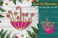 Floral Umbrella Laser Cut Decoration Clipart Bundle - CraftNest - Digital Crafting and Art