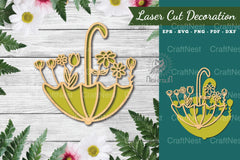 Floral Umbrella Laser Cut Decoration Clipart Bundle - CraftNest - Digital Crafting and Art