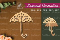 Floral Umbrella Laser Cut Decoration Clipart Bundle - CraftNest - Digital Crafting and Art