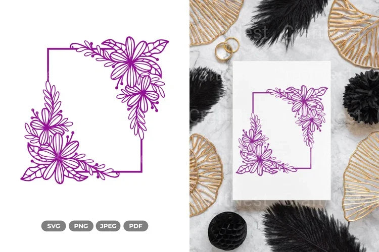 Floral Wedding Frame SVG Bundle - CraftNest - Digital Crafting and Art
