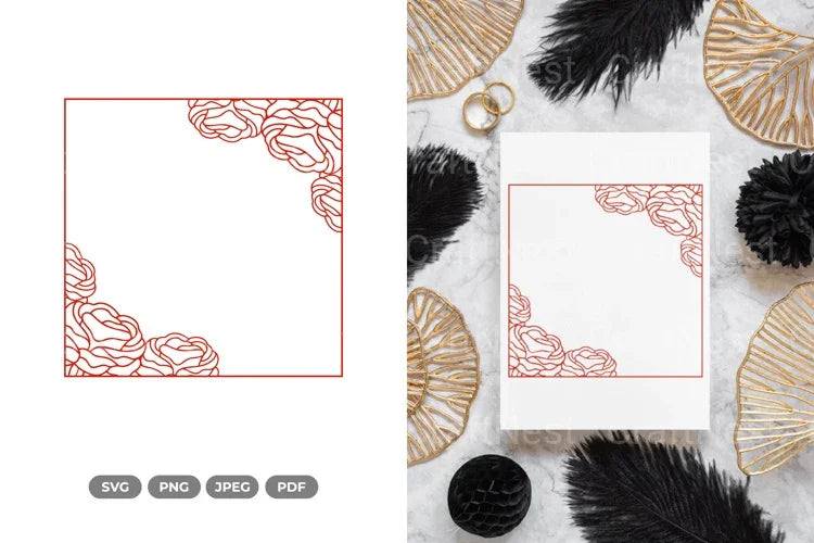Floral Wedding Frame SVG Bundle - CraftNest - Digital Crafting and Art