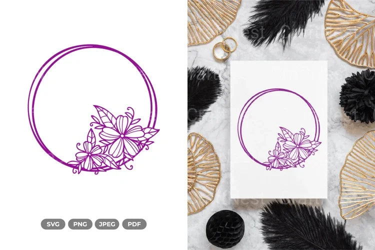 Floral Wedding Frame SVG Bundle - CraftNest - Digital Crafting and Art