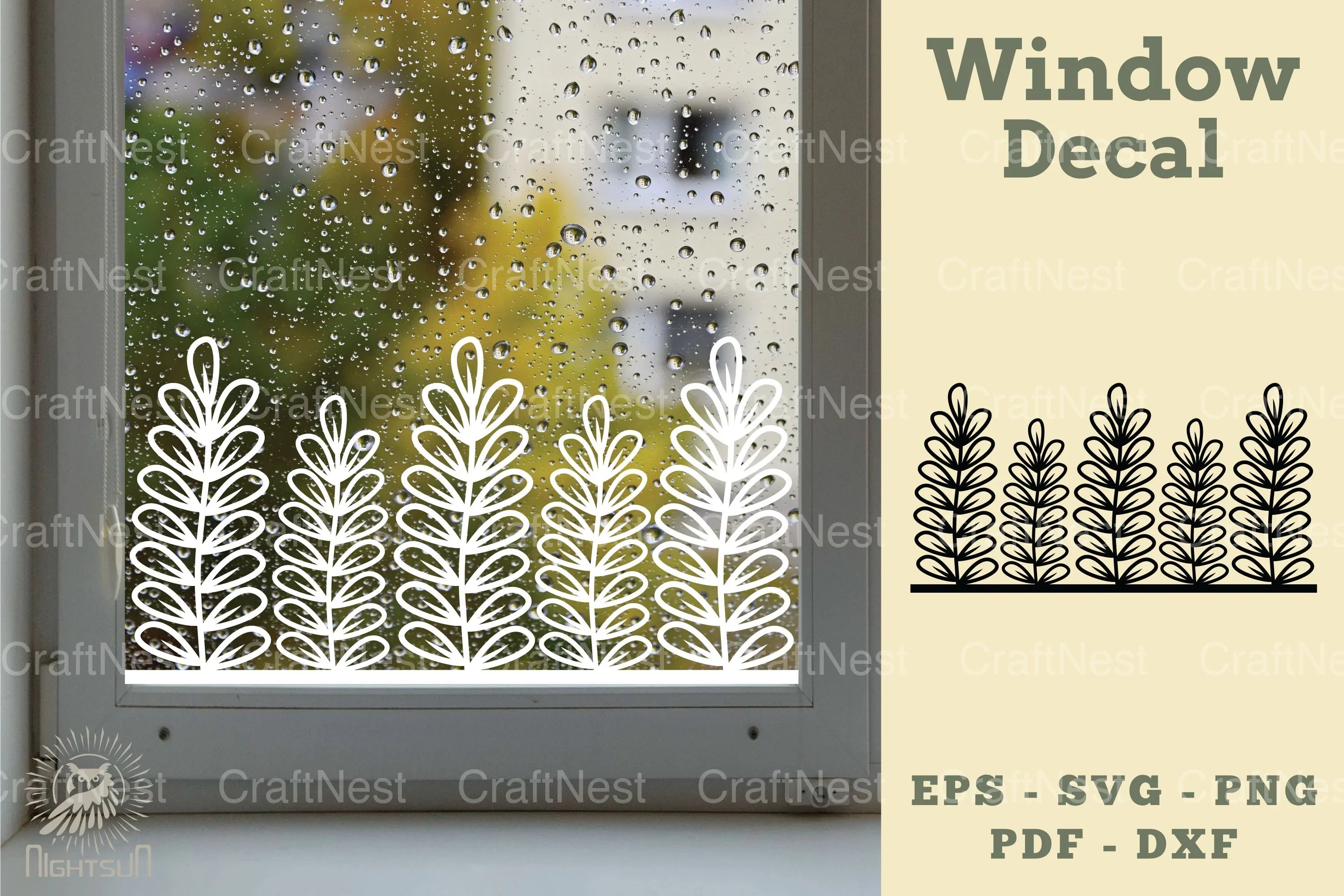 Floral Window Decal SVG Bundle - CraftNest - Digital Crafting and Art