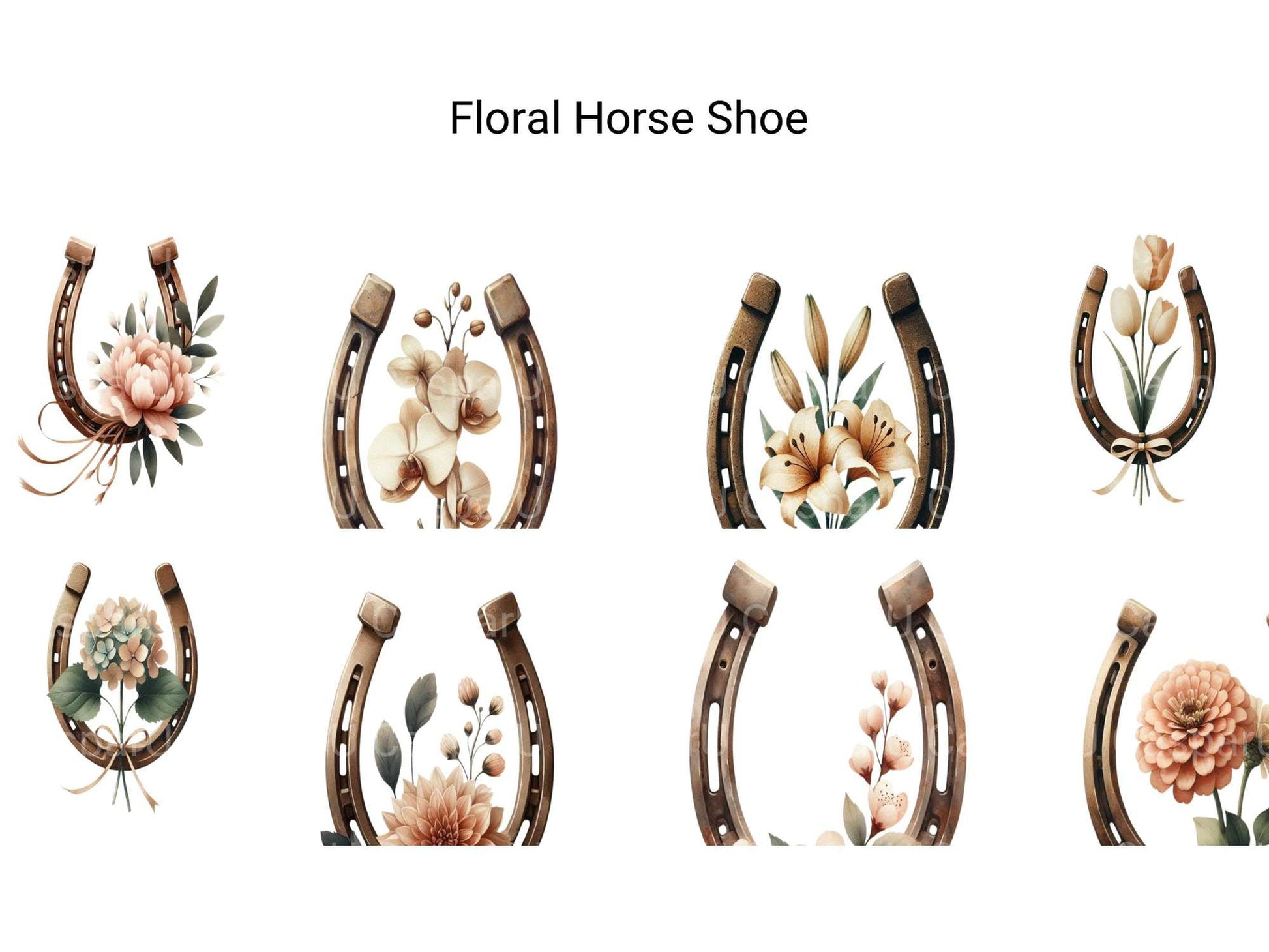 Floral Horseshoe - CraftNest - Digital Crafting and Art