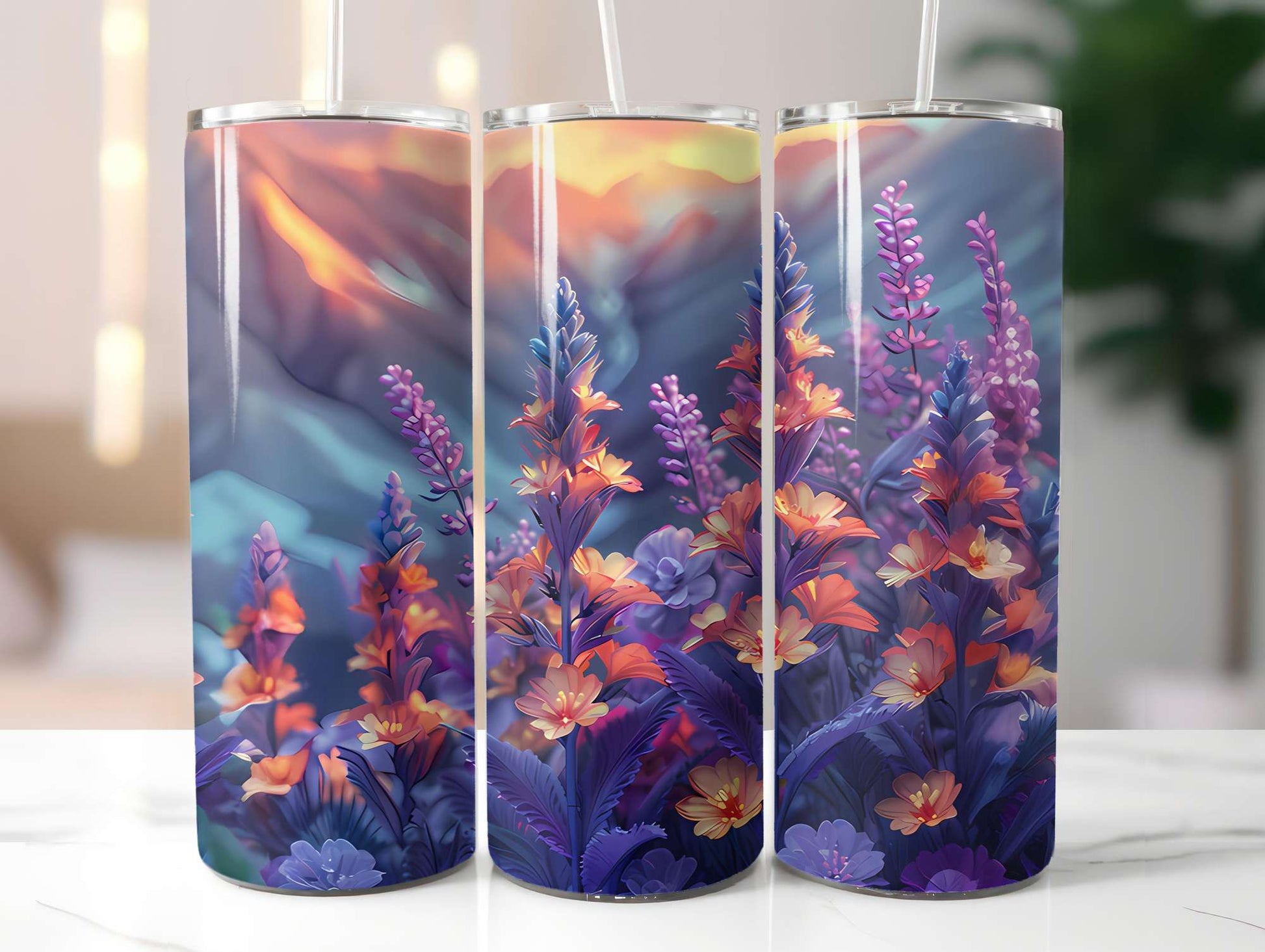 Floral Summer 5 Tumbler Wrap - CraftNest - Digital Crafting and Art