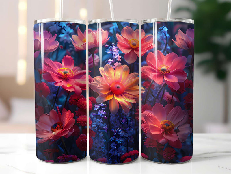 Floral Summer 3 Tumbler Wrap - CraftNest - Digital Crafting and Art