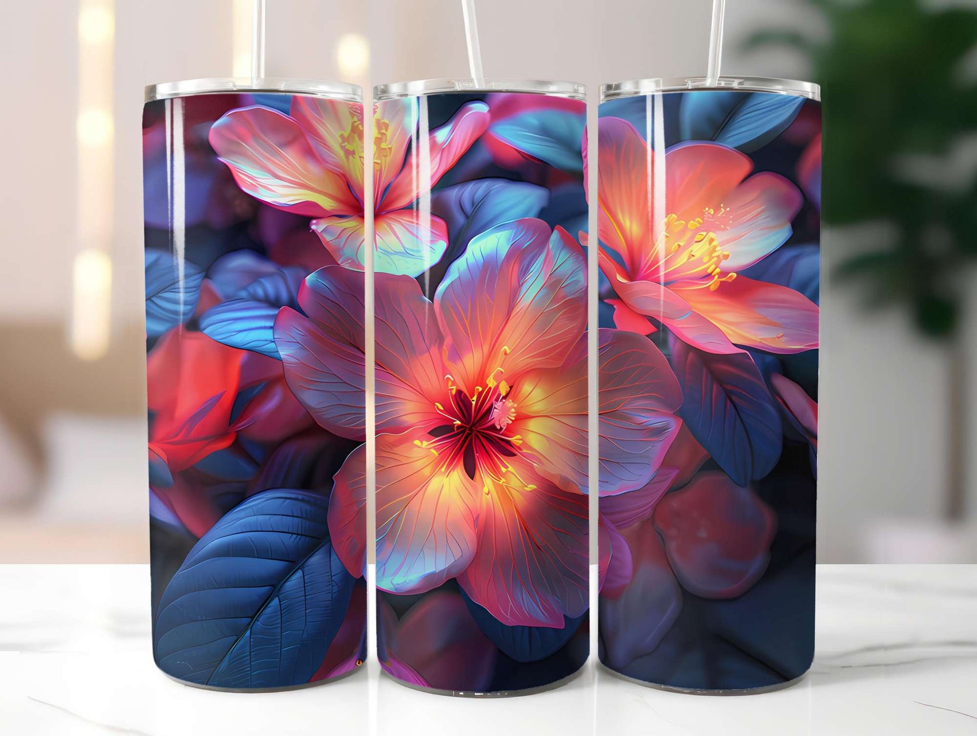 Floral Summer 3 Tumbler Wrap - CraftNest - Digital Crafting and Art