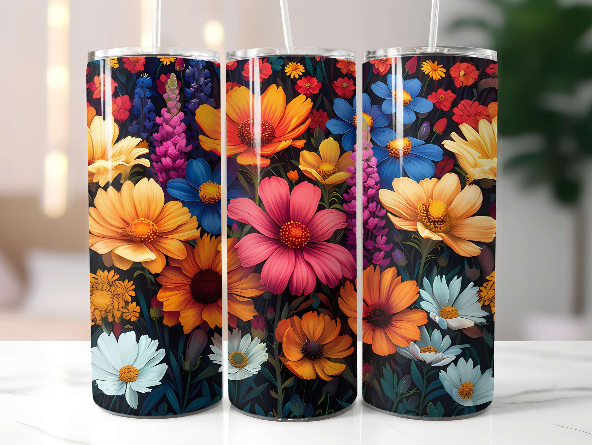 Floral Summer 4 Tumbler Wrap - CraftNest - Digital Crafting and Art