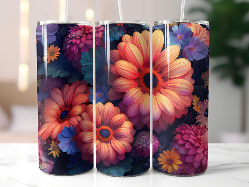 Floral Summer 3 Tumbler Wrap - CraftNest - Digital Crafting and Art