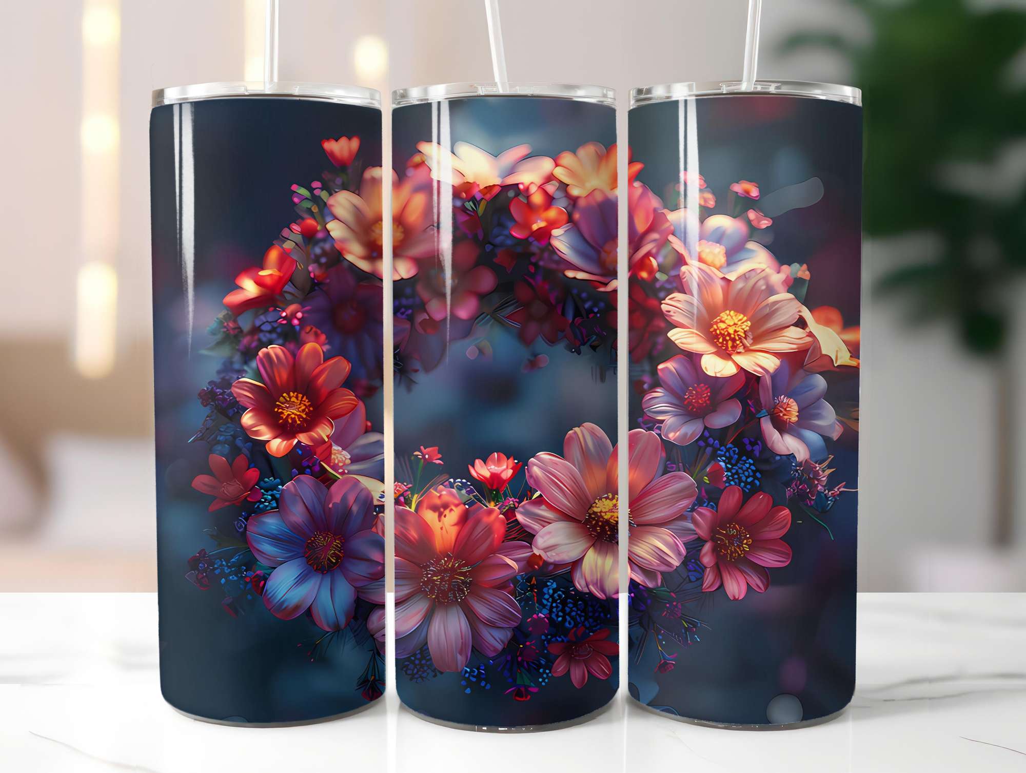 Floral Summer 4 Tumbler Wrap - CraftNest - Digital Crafting and Art